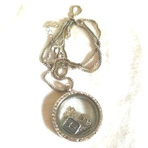 Adult Jewels Silver Rhinestone Cross Faith Believe Charm Necklace